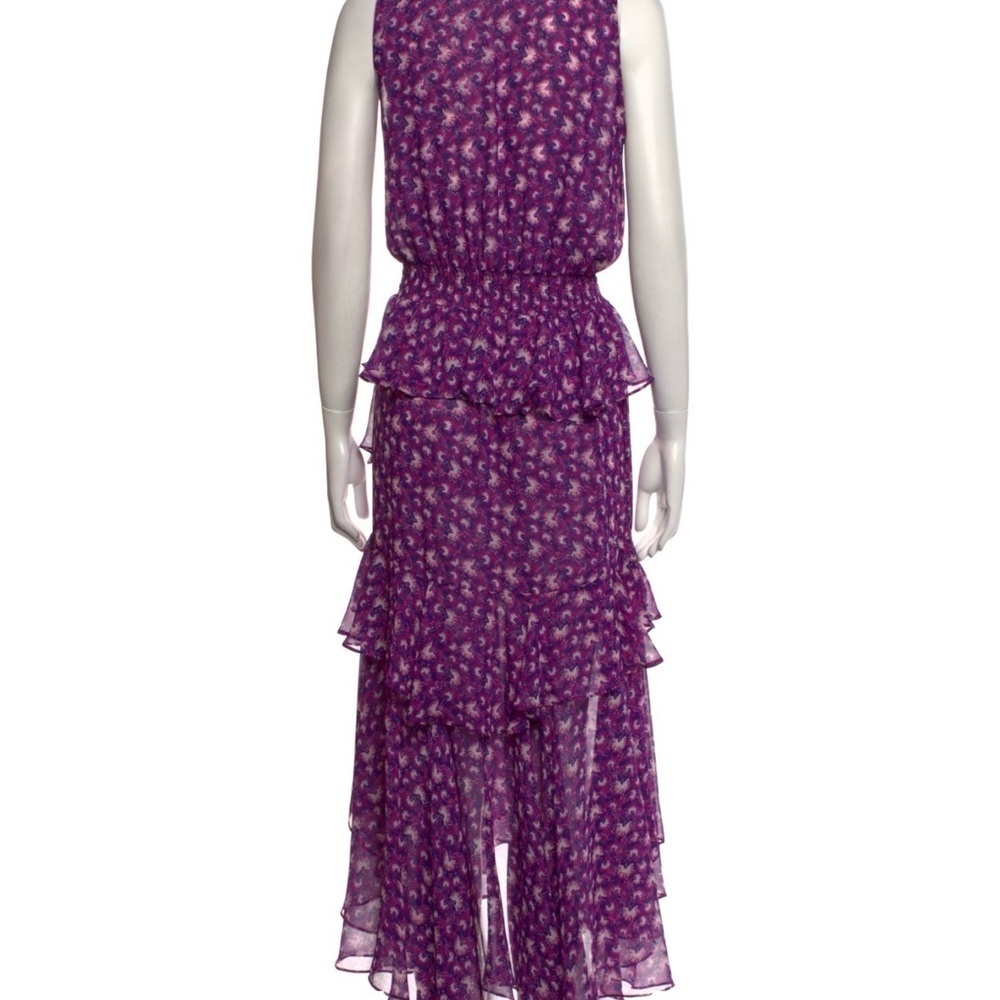 MISA Los Angeles Ilona Purple Floral Ruffle Midi Dress XS - Picture 5 of 6